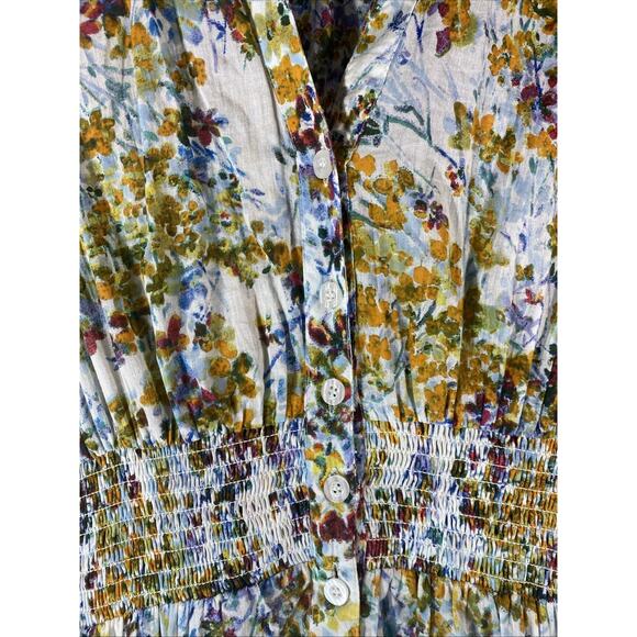 Philosophy Womens Floral Smocked Waist Dress Sleeveless Cottagecore Peasant Sz S - Picture 11 of 14